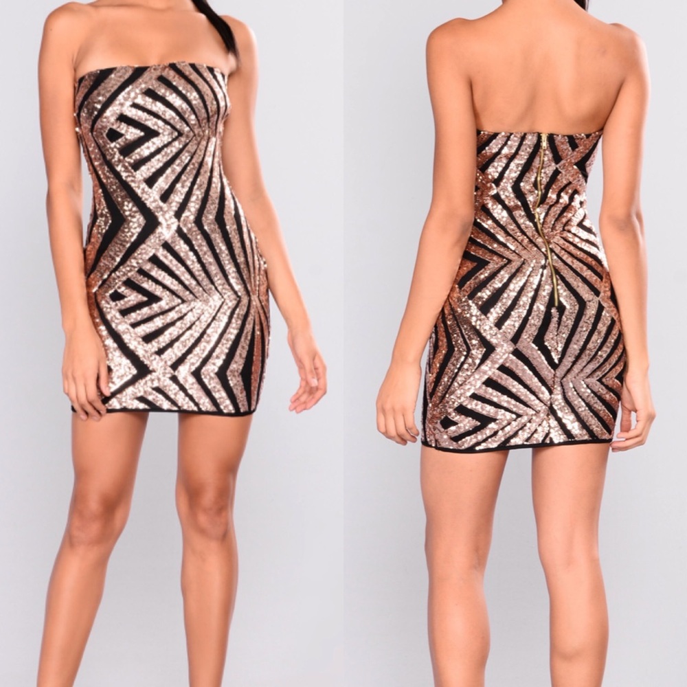 Fashion Nova Tube Sequin Dress